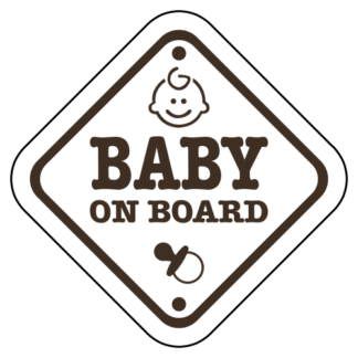 Baby On Board Sign Sticker (Brown)